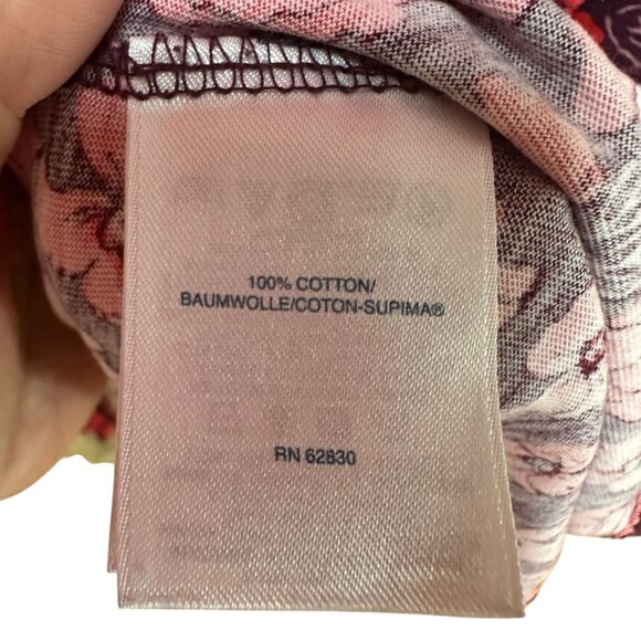 Lands End Ditsy Floral Red & Purple 3/4 Sleeve Tunic Top Spring 2X 20W-22W - Picture 6 of 6